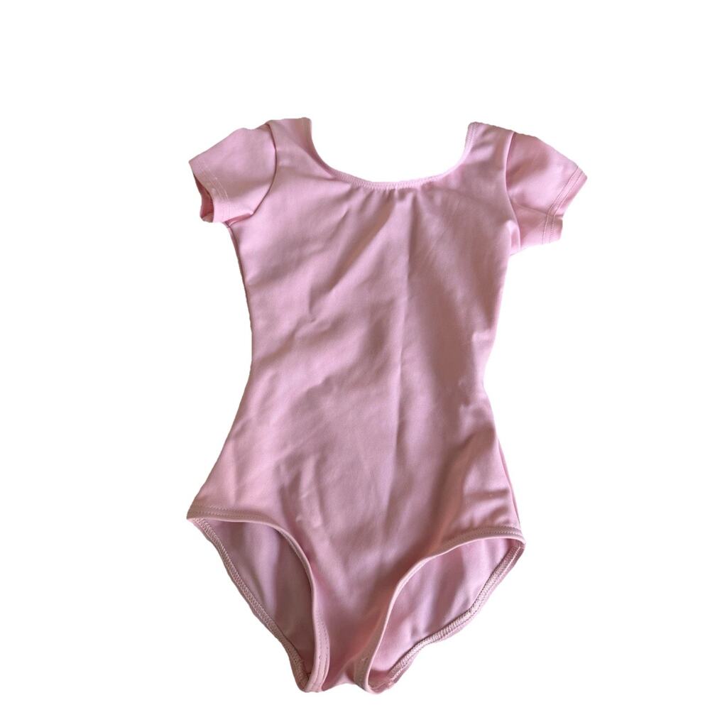 Capezio Girls Lined Pink Short Sleeved Ballet Dance Leotard Size Small New
